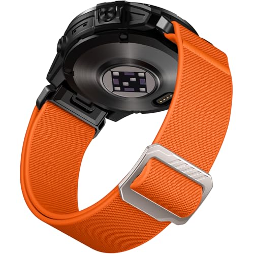 Laffav Kompatibel mit Garmin Fenix 6 Pro Armband/Fenix 6/Fenix 5/Fenix 7 Pro/Fenix 7 Armband, Nylon Elastisch QuickFit 22mm Ersatz Armband für Garmin Instinct/Epix Gen 2/Forerunner 965/955,Orange Laffav Kompatibel mit Garmin Fenix 6 Pro Armband/Fenix 6/Fenix 5/Fenix 7 Pro/Fenix 7 Armband, Nylon Elastisch QuickFit 22mm Ersatz Armband für Garmin Instinct/Epix Gen 2/Forerunner 965/955,Orange von Laffav