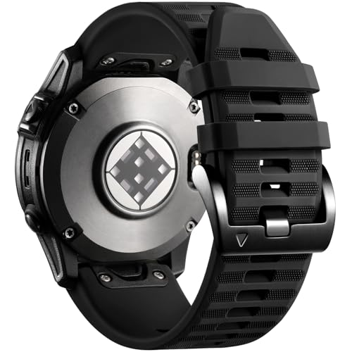 Laffav Kompatible mit Garmin Fenix 6 Pro/Fenix 6/Fenix 7/Fenix 7 Pro/Fenix 5/5 Plus Armband, Silikon QuickFit 22mm Uhren Ersatzarmband für Garmin Instinct/Epix 2/Forerunner 945/935,Schwarz von Laffav