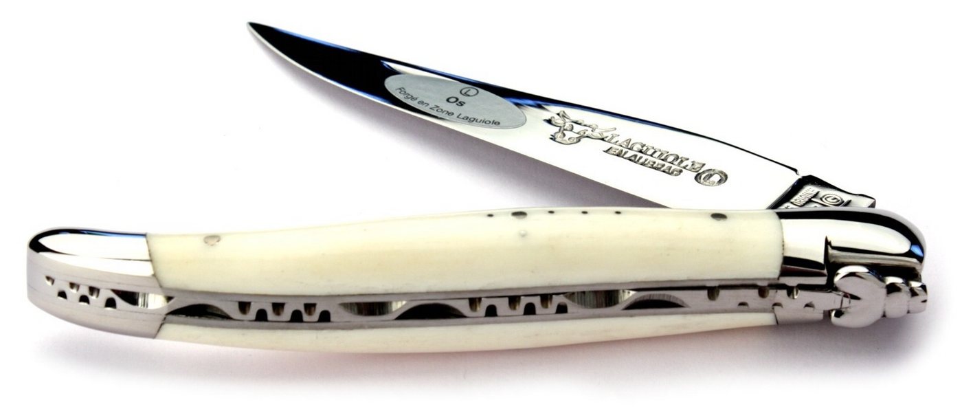 Laguiole en Aubrac Taschenmesser L0212OSIFI, Griff 12cm Rinderknochen - Feder verziert - Klinge Backen Stahl glanz Laguiole en Aubrac Taschenmesser L0212OSIFI, Griff 12cm Rinderknochen - Feder verziert - Klinge Backen Stahl glanz von Laguiole en Aubrac