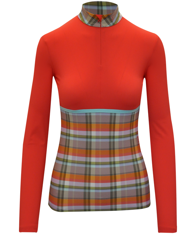 Trainingsshirt "Tessa" Check Coral Trainingsshirt "Tessa" Check Coral von Laguso