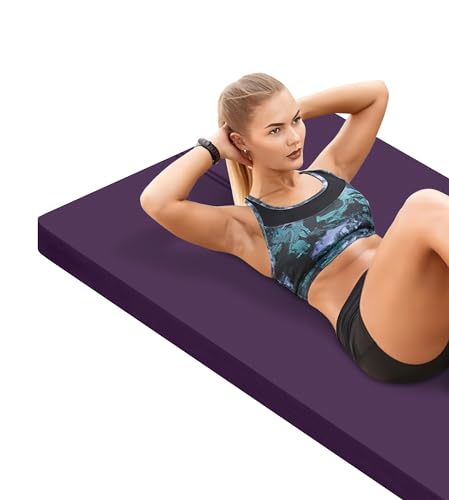 LaiEr Große Yogamatte -15mm dicke Übungsmatte Fitnessmatte für Fitnessstudio,Yoga,Pilates,Stretching und Bodenübungen für Frauen und Männer mit kostenloser Tragetasche und Klettband(183X80cmX15mm) von LaiEr