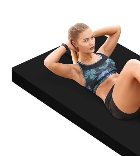 LaiEr Große Yogamatte -20mm dicke Übungsmatte Fitnessmatte für Fitnessstudio,Yoga,Pilates,Stretching und Bodenübungen für Frauen und Männer mit kostenloser Tragetasche und Klettband(183X80cmX20mm) von LaiEr