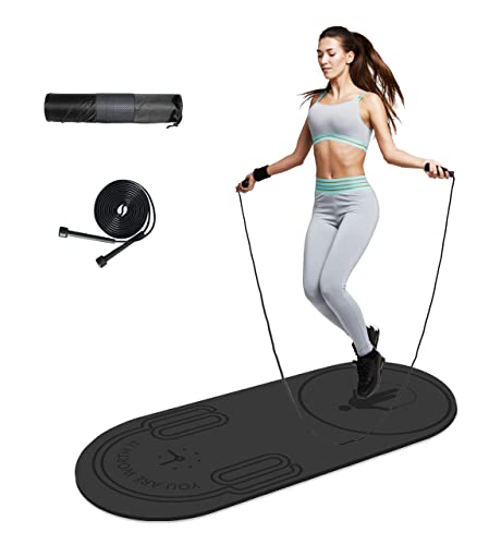 LaiEr Springseil-Matte, Fitness-Übungsmatte, Knieschutz, Stoßdämpfung, Springseil-Matte, rutschfest, für Heim-Fitnessstudio (140 cm x 62 cm x 8 mm) grau von LaiEr