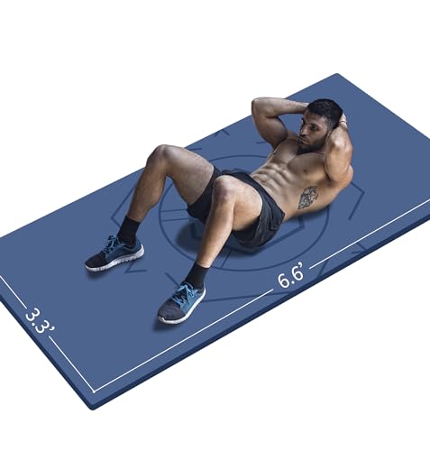 LaiEr Yoga Matte Extra Größe TPE Übungsmatte für Männer rutschfeste Matte für Training, Fitness, Gym, Pilates, Sit-Ups, Dehnen mit Tragetasche für Gurt (200cmX100cmX12mm) von LaiEr