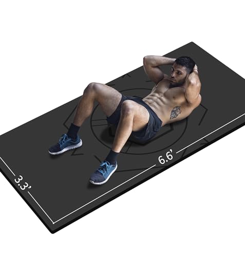 LaiEr Yoga Matte Extra Größe TPE Übungsmatte für Männer rutschfeste Matte für Training, Fitness, Gym, Pilates, Sit-Ups, Dehnen mit Tragetasche für Gurt (200cmX100cmX12mm) von LaiEr