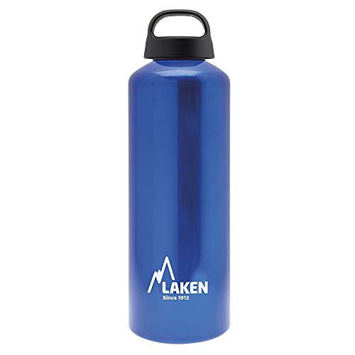 Laken Classic Alu Trinkflasche Weite Öffnung Schraubdeckel mit Schlaufe, BPA frei Aluminiumtrinkflasche, 1L, Blau Laken Classic Alu Trinkflasche Weite Öffnung Schraubdeckel mit Schlaufe, BPA frei Aluminiumtrinkflasche, 1L, Blau von Laken