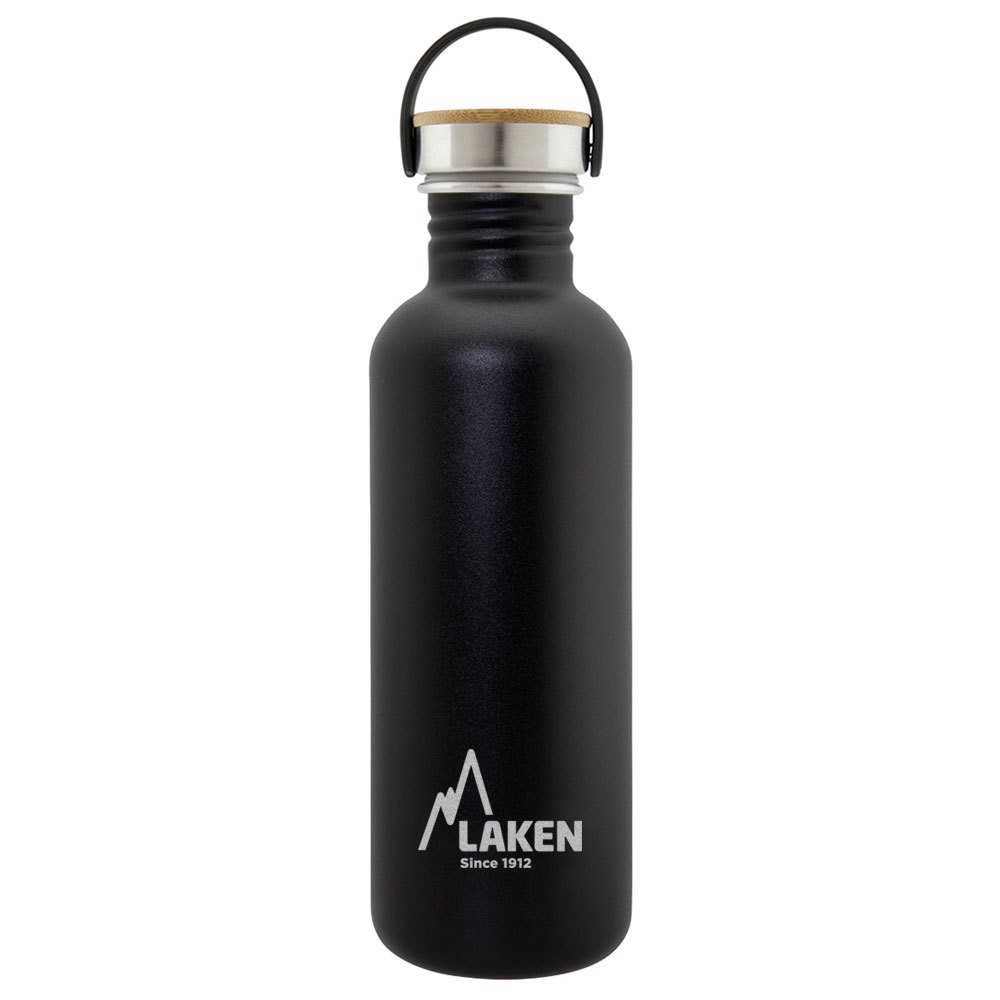 Laken Basic 1l Stainless Steel&bamboo Cap Schwarz von Laken