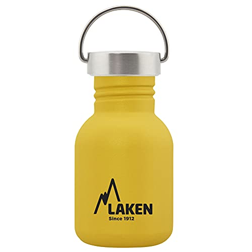 Laken Basic Edelstahlflasche, Trinkflasche Weite Öffnung mit Edelstah Schraubverschluss, BPA frei 0,35L, Gelb Laken Basic Edelstahlflasche, Trinkflasche Weite Öffnung mit Edelstah Schraubverschluss, BPA frei 0,35L, Gelb von Laken
