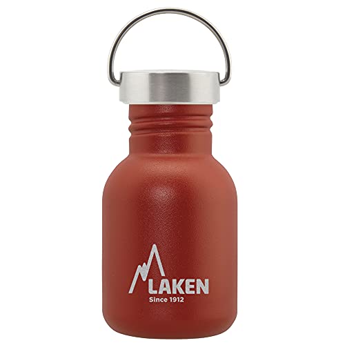 Laken Basic Edelstahlflasche, Trinkflasche Weite Öffnung mit Edelstah Schraubverschluss, BPA frei 0,35L, Rot Laken Basic Edelstahlflasche, Trinkflasche Weite Öffnung mit Edelstah Schraubverschluss, BPA frei 0,35L, Rot von Laken