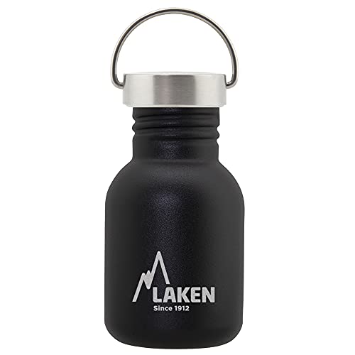 Laken Basic Edelstahlflasche, Trinkflasche Weite Öffnung mit Edelstah Schraubverschluss, BPA frei 0,35L, Schwarz Laken Basic Edelstahlflasche, Trinkflasche Weite Öffnung mit Edelstah Schraubverschluss, BPA frei 0,35L, Schwarz von Laken
