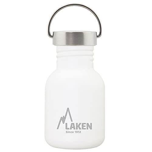 Laken Basic Edelstahlflasche, Trinkflasche Weite Öffnung mit Edelstah Schraubverschluss, BPA frei 0,35L, Weiß Laken Basic Edelstahlflasche, Trinkflasche Weite Öffnung mit Edelstah Schraubverschluss, BPA frei 0,35L, Weiß von Laken