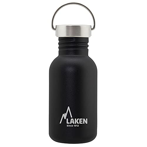 Laken Basic Edelstahlflasche, Trinkflasche Weite Öffnung mit Edelstah Schraubverschluss, BPA frei 0,5L, Schwarz Laken Basic Edelstahlflasche, Trinkflasche Weite Öffnung mit Edelstah Schraubverschluss, BPA frei 0,5L, Schwarz von Laken