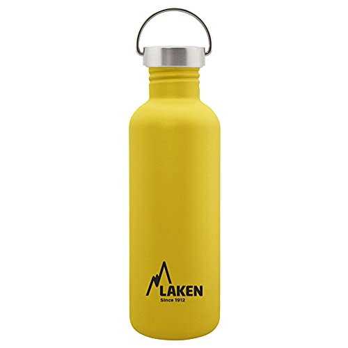 Laken Basic Edelstahlflasche, Trinkflasche Weite Öffnung mit Edelstah Schraubverschluss, BPA frei 1L, Gelb Laken Basic Edelstahlflasche, Trinkflasche Weite Öffnung mit Edelstah Schraubverschluss, BPA frei 1L, Gelb von Laken