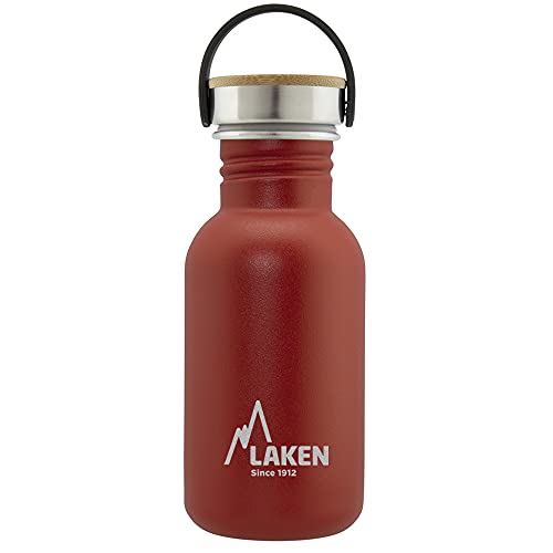 Laken Basic Edelstahlflasche, Trinkflasche Weite Öffnung mit Edelstah Schraubverschluss mit Bambo, BPA frei 0,50L, Rot Laken Basic Edelstahlflasche, Trinkflasche Weite Öffnung mit Edelstah Schraubverschluss mit Bambo, BPA frei 0,50L, Rot von Laken