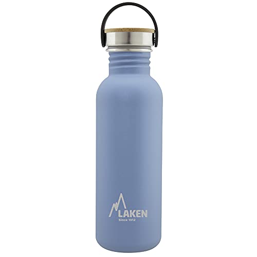 Laken Basic Edelstahlflasche, Trinkflasche Weite Öffnung mit Edelstah Schraubverschluss mit Bambo, BPA frei 0,75L, Blau Laken Basic Edelstahlflasche, Trinkflasche Weite Öffnung mit Edelstah Schraubverschluss mit Bambo, BPA frei 0,75L, Blau von Laken