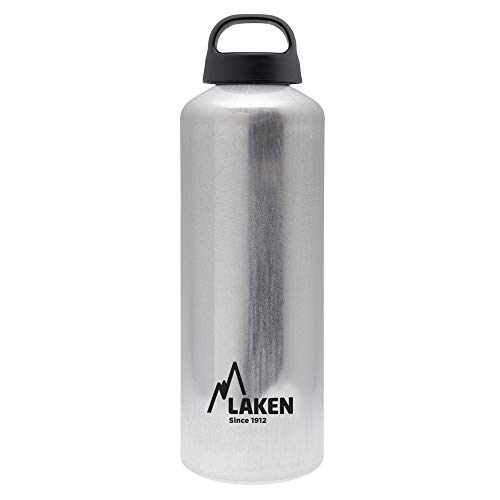 Laken Classic Alu Trinkflasche Weite Öffnung Schraubdeckel mit Schlaufe, BPA frei Aluminiumtrinkflasche, 1L, Silber Laken Classic Alu Trinkflasche Weite Öffnung Schraubdeckel mit Schlaufe, BPA frei Aluminiumtrinkflasche, 1L, Silber von Laken