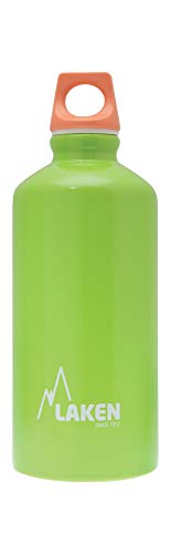 Laken Futura Alu Trinkflasche Schmale Öffnung Schraubdeckel mit Schlaufe 0,6L, Grün von Laken