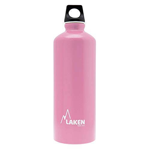 Laken Futura Alu Trinkflasche Schmale Öffnung Schraubdeckel mit Schlaufe 0,75L, Rosa von Laken