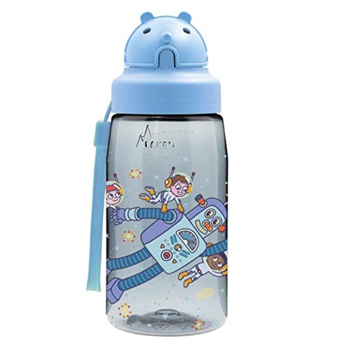 Laken OBY Kids Tritan Kinderflasche, OBY Verschluss mit Strohhalm 0,45 L Space Robot von Laken