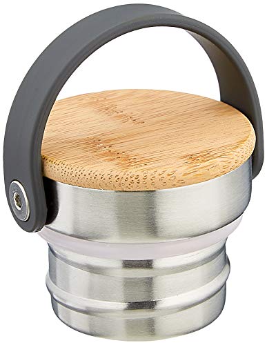 Laken Tapón Rosca Bamboo para Botellas Basic Steel Stöpsel, Bambus (Silber), Einheitsgröße von Laken