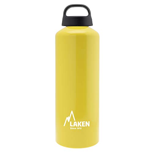 Laken Classic Alu Trinkflasche Weite Öffnung Schraubdeckel mit Schlaufe, BPA frei Aluminiumtrinkflasche, 1L, Gelb Laken Classic Alu Trinkflasche Weite Öffnung Schraubdeckel mit Schlaufe, BPA frei Aluminiumtrinkflasche, 1L, Gelb von Laken