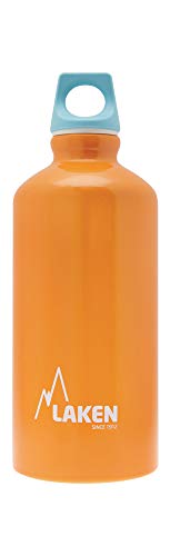 Laken Futura Alu Trinkflasche Schmale Öffnung Schraubdeckel mit Schlaufe 0,6L, Orange von Laken