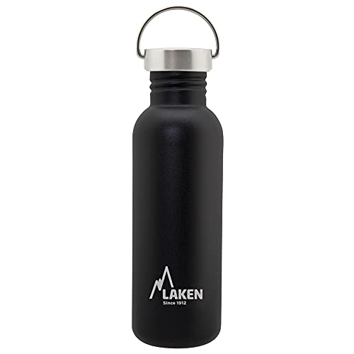 Laken Basic Edelstahlflasche, Trinkflasche Weite Öffnung mit Edelstah Schraubverschluss, BPA frei 0,75L, Schwarz Laken Basic Edelstahlflasche, Trinkflasche Weite Öffnung mit Edelstah Schraubverschluss, BPA frei 0,75L, Schwarz von Laken