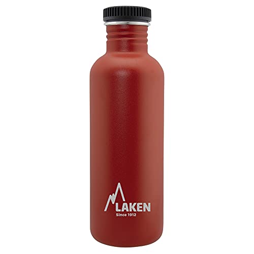 Laken Basic Steel flasche, Edelstahlflasche für Kinder und Erwachsene,Standard Mund und Schraubverschluss, 1L Rot Laken Basic Steel flasche, Edelstahlflasche für Kinder und Erwachsene,Standard Mund und Schraubverschluss, 1L Rot von Laken