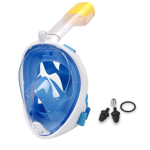 Lamker Tauchmaske Schnorchelmaske Vollmaske Erwachsene und Damen 180° Sichtfeld Tauchermaske Vollgesichtsmske mit Kamerahaltung Schnorchel Maske Anti-Fog Anti-Leck Müheloses Atmen Schwimmmaske Blau Lamker Tauchmaske Schnorchelmaske Vollmaske Erwachsene und Damen 180° Sichtfeld Tauchermaske Vollgesichtsmske mit Kamerahaltung Schnorchel Maske Anti-Fog Anti-Leck Müheloses Atmen Schwimmmaske Blau von Lamker