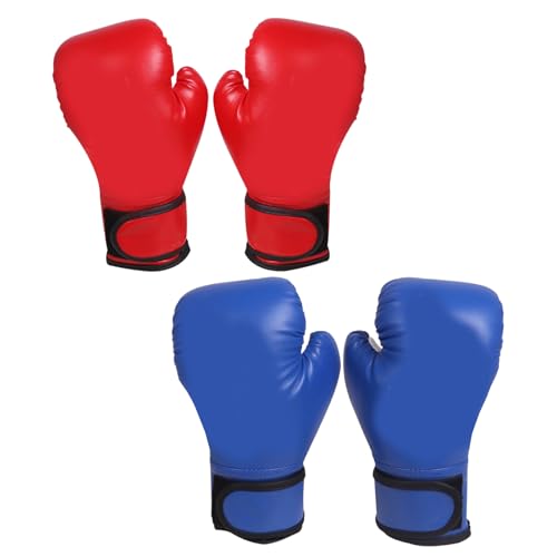 2 Paar Boxhandschuhe rote und Blaue Boxhandschuhe, atmungsaktiv 2 Paar Boxhandschuhe rote und Blaue Boxhandschuhe, atmungsaktiv von Lamppdcor