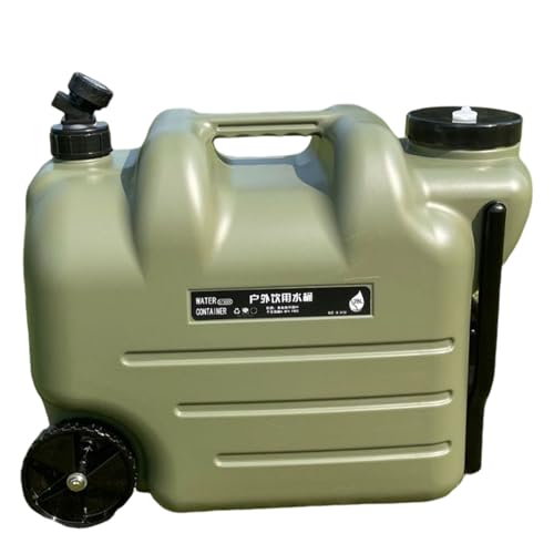 Lamppdcor Wassertank 19x11x16 Wasserbehälter mit Spigot & Rädern tragbarer Camping Camping Wasserbehälter für Haushalt, Camping, Picknick, Wandern, Reisen, Grün von Lamppdcor