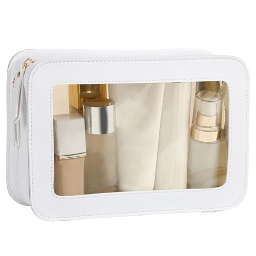 Transparente Make-up-Tasche, wasserdicht, Kosmetiktasche mit Reißverschlüssen, für Reisen, Kulturbeutel, weiß, Transparente Make-up-Tasche Transparente Make-up-Tasche, wasserdicht, Kosmetiktasche mit Reißverschlüssen, für Reisen, Kulturbeutel, weiß, Transparente Make-up-Tasche von Lancry
