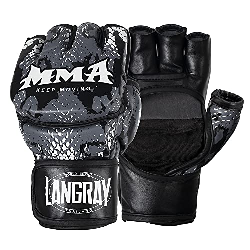 LangRay MMA Handschuhe, Boxhandschuhe Damen Männer, Sparringhandschuhen Punchinghandschuhe Grappling Training Gloves für Kickboxen Kampfsport Muay Thai Karate UFC Handschutz,S von LangRay