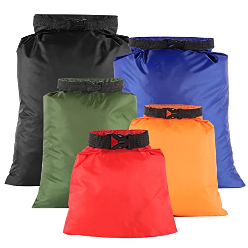 5 Stück wasserdichte Aufbewahrungsbeutel, 1,5L/2,5L/3,5L/4,5L/6L Dry Bag Trockenbeutel Polyester Packsack Wasserdicht für Wassersport Freizeit Camping Angeln Wandern Schwimmen Surfen (Mehrfarbig) von Lanjue