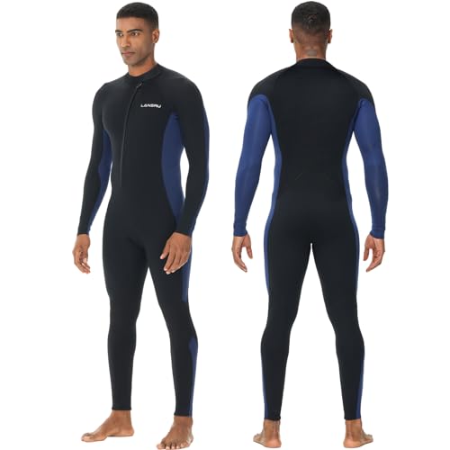 Lansru Herren Neoprenanzüge, Upgrade CR Neopren 5/4mm Ganzanzüge, Ideal als Thermoschutzanzug in kaltem Wasser, Frontreißverschluss für Surfen, Schnorcheln, Tauchen, Schwimmen Lansru Herren Neoprenanzüge, Upgrade CR Neopren 5/4mm Ganzanzüge, Ideal als Thermoschutzanzug in kaltem Wasser, Frontreißverschluss für Surfen, Schnorcheln, Tauchen, Schwimmen von Lansru