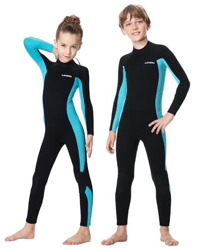 Lansru 3mm Kinder Neoprenanzug, für 6-15 Jahre Jungen und Mädchen, CR-Neopren, UV-Schutz, Rückenschleißverschluß für Schwimmunterricht, Ideale Thermal Badeanzüge im kalten Wasser Lansru 3mm Kinder Neoprenanzug, für 6-15 Jahre Jungen und Mädchen, CR-Neopren, UV-Schutz, Rückenschleißverschluß für Schwimmunterricht, Ideale Thermal Badeanzüge im kalten Wasser von Lansru