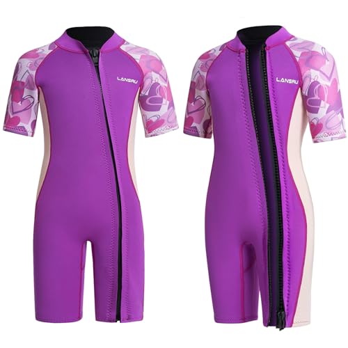 Lansru Neoprenanzug Kinder - 2,0 mm Kurz Neopren für Jungen, Pionierweiser Durchgehender Reißverschluss, UV-Schutz, Thermal Wetsuit für Surfen,Schwimmen und Tauchen Lansru Neoprenanzug Kinder - 2,0 mm Kurz Neopren für Jungen, Pionierweiser Durchgehender Reißverschluss, UV-Schutz, Thermal Wetsuit für Surfen,Schwimmen und Tauchen von Lansru