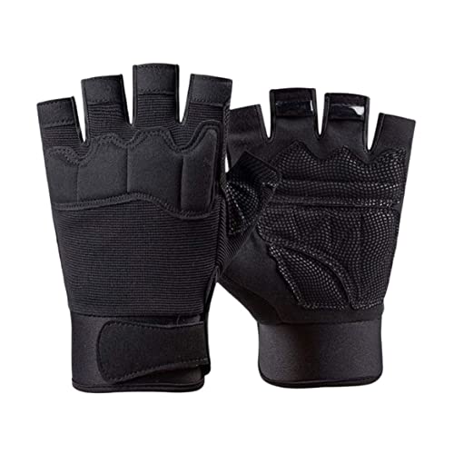 Laqerjc Fingerlose Handschuhe Halbfinger -Wanderhandschuhe Fäustlinge Taktische Handschuhe zum Radfahren 1pair Black XL von Laqerjc