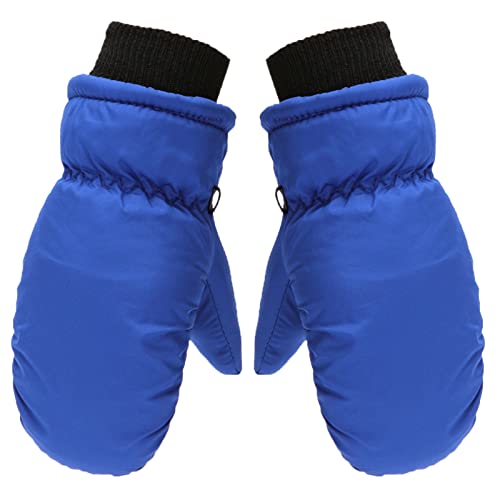 Laquieio Winddicht S/M/L Größe Winter Warm Outdoor Skating Schnee Kinder Ski Mädchen Handschuhe Snowboarden Kinder Handschuhe Fäustlinge Kamelleder Handschuhe (Blue, 5-8 Years) von Laquieio