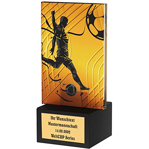 Larius Fußball Ehrenpreis - Pokal Trophäe Goldener Schuh Ball - Torschützenkönig (Best Player, mit Wunschtext) von Larius
