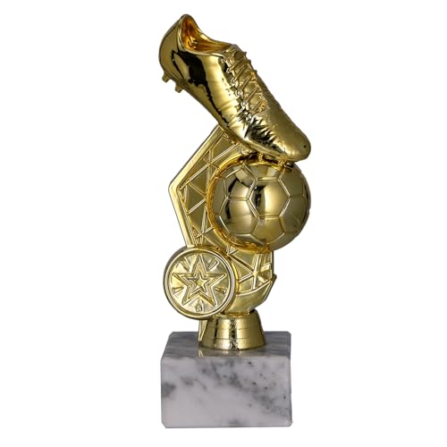 Larius Fußball Pokal Ehrenpreis Trophäe - ST3 (ohne Wunschtext, Gold) von Larius