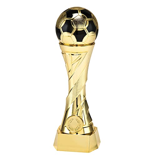 Larius Pokal Ehrenpreis Fußball in Gold und Silber mit Wunschgravur (ohne Wunschtext, Gold, M) von Larius