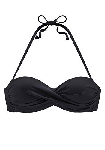 Lascana Damen Mix-Kini Bikini Bügel Bandeau Top schwarz, Größe:36C Lascana Damen Mix-Kini Bikini Bügel Bandeau Top schwarz, Größe:36C von Lascana