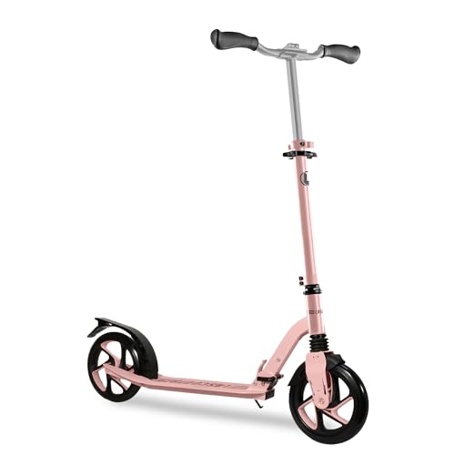 Lascoota Scooters for Kids 8 Years and up - Quick-Release Folding System - Dual Suspension System + Scooter Shoulder Strap 7.9" Big Wheels Great Scooters for Adults and Teens.. (Premium, Antique Pink) von Lascoota