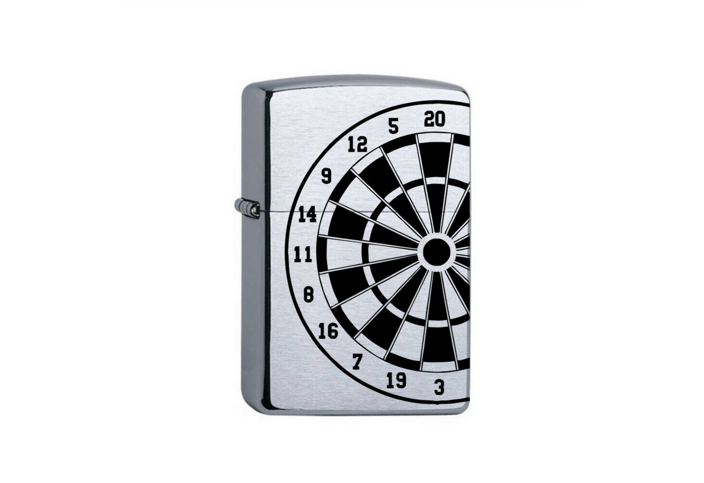 Lasernauten Feuerzeuge Zippo Feuerzeug mit Gravur Dartscheibe Chrome Brushed Dart Dartboard, Benzinfeuerzeug von Lasernauten