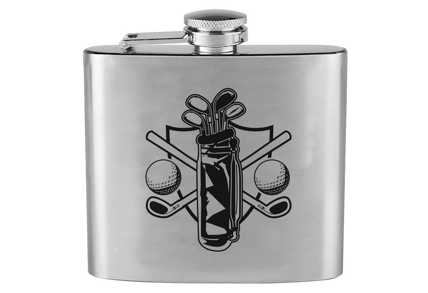 Lasernauten Flachmann Flasche Edelstahl Flachmann mit Gravur Golftasche mit Golfschlägern, Edelstahl Lasernauten Flachmann Flasche Edelstahl Flachmann mit Gravur Golftasche mit Golfschlägern, Edelstahl von Lasernauten