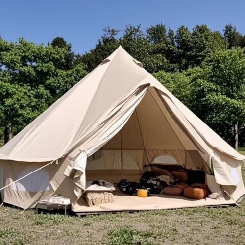 Outdoor Glamping Safari 4M Yurt Tent Waterproof 4M Bell Tent for 4-5 Person Family Camping or Outdoor Festivals Outdoor Glamping Safari 4M Yurt Tent Waterproof 4M Bell Tent for 4-5 Person Family Camping or Outdoor Festivals von Latourreg