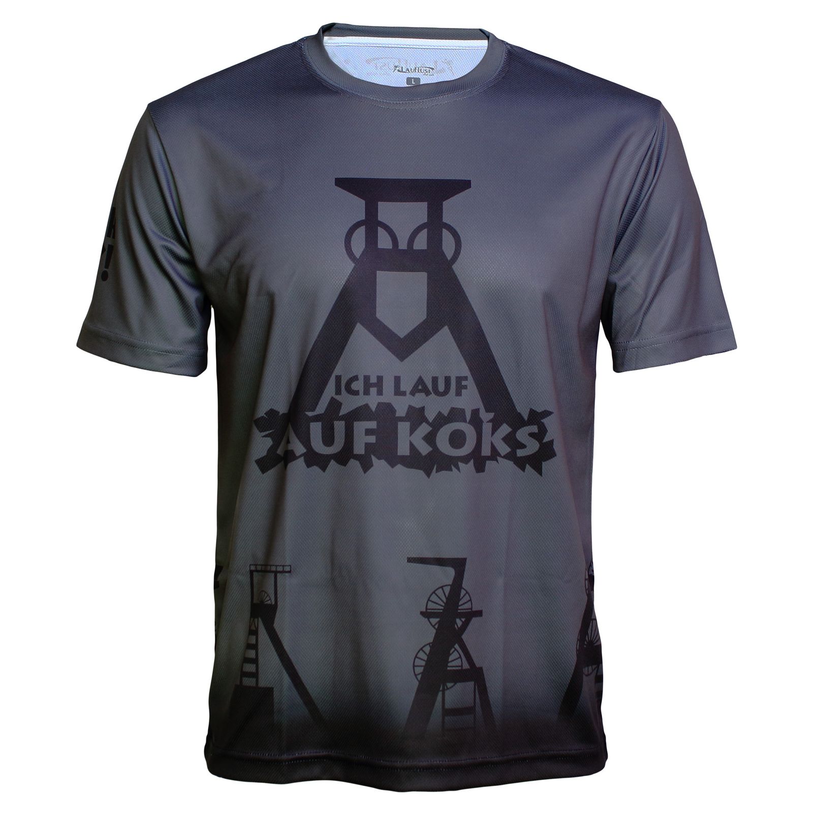 Ich lauf auf Koks Funktions T-Shirt Prospergrau für Männers Ich lauf auf Koks Funktions T-Shirt Prospergrau für Männers von Lauflust