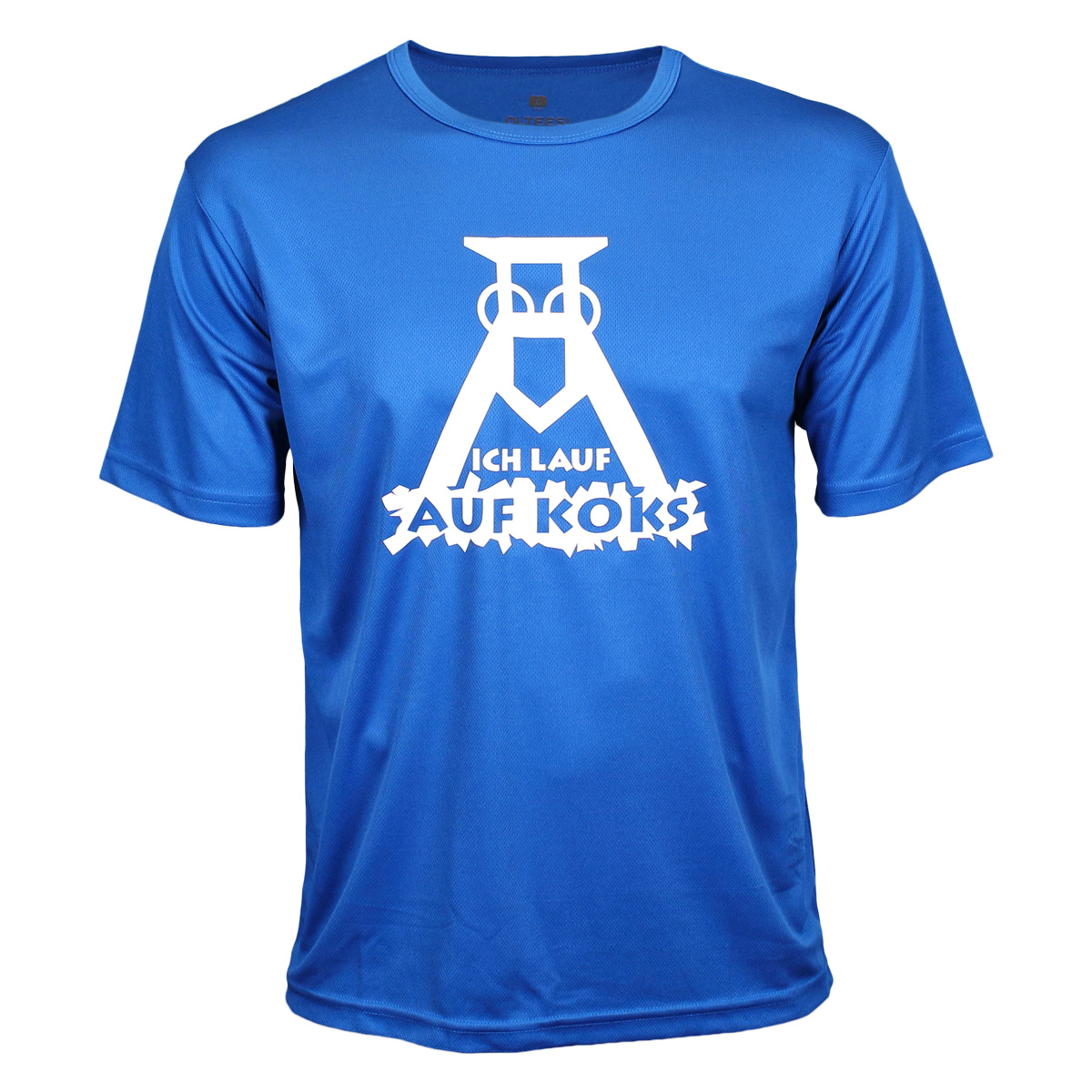 Ich lauf auf Koks Funktions T-Shirt blau für Männers Ich lauf auf Koks Funktions T-Shirt blau für Männers von Lauflust