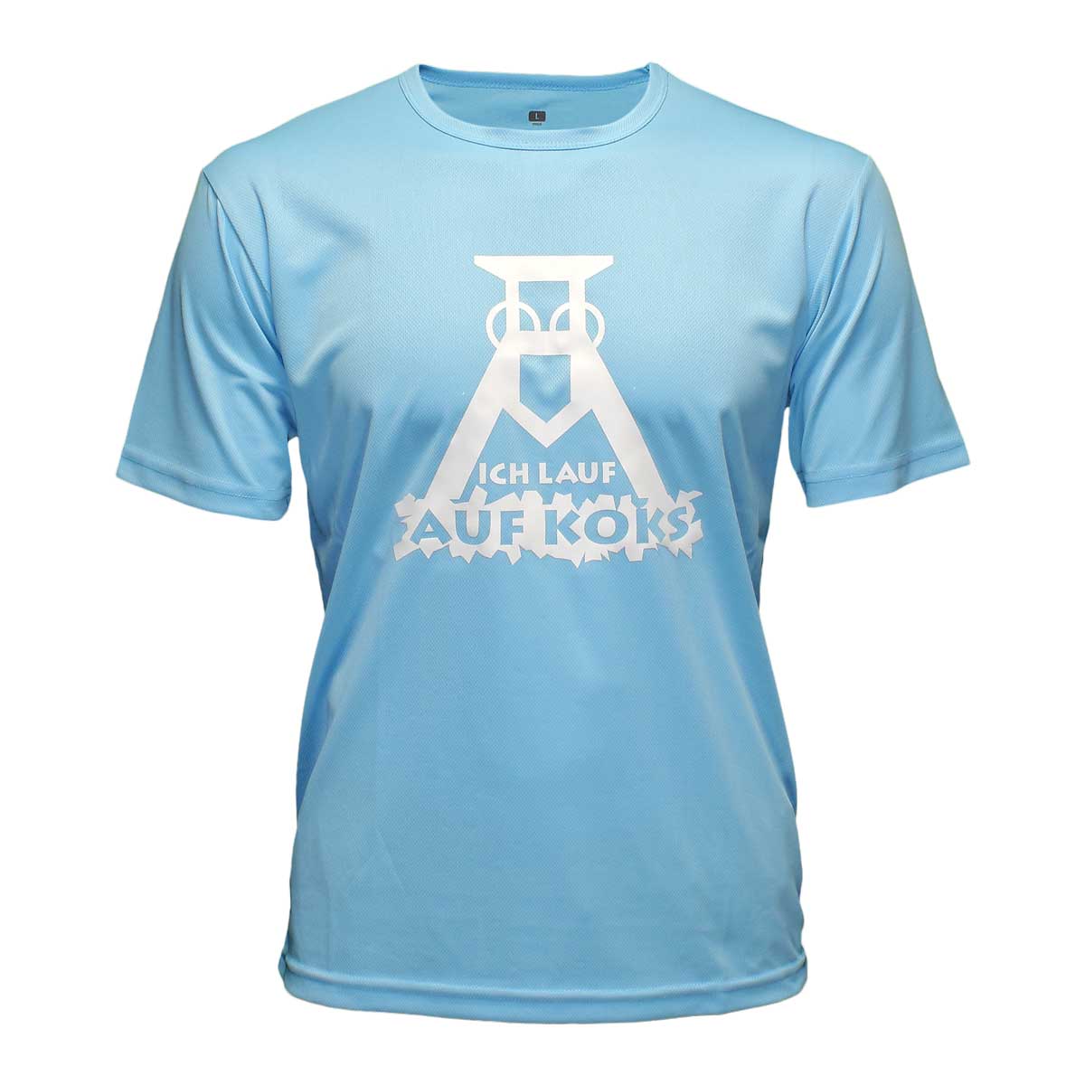 Ich lauf auf Koks Funktions T-Shirt bright-blue für Männers Ich lauf auf Koks Funktions T-Shirt bright-blue für Männers von Lauflust
